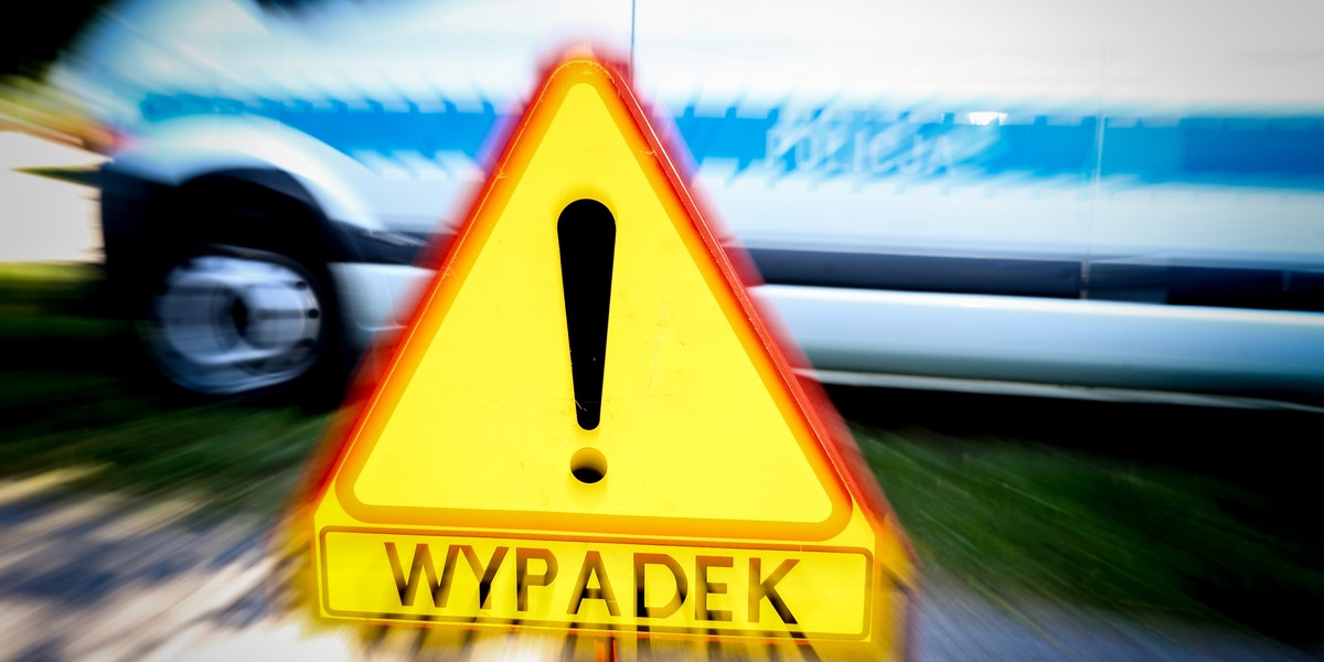 Znak informujący o wypadku.