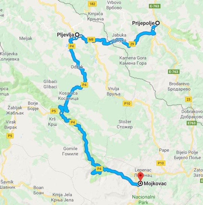 Put do Mojkovca kojim se zaobilaze radovi 