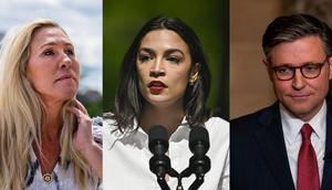 AOC told BI that she's undecided on how to vote on tabling MTG's motion to vacate against Speaker Johnson.Tom Williams/CQ-Roll Call via Getty Images; Celal Gunes/Anadolu; Kent Nishimura/Getty Images