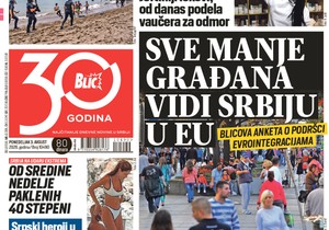 Blic naslovna strana za 3.8.