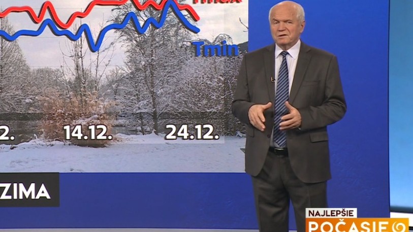 Meteorológ Peter Jurčovič v relácii Najlepšie počasie na TV Joj ukázal dlhodobú predpoveď na 30 dní až do Štedrého dňa.