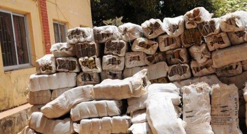 Bags of Indian-hemp discovered by NDLEA.