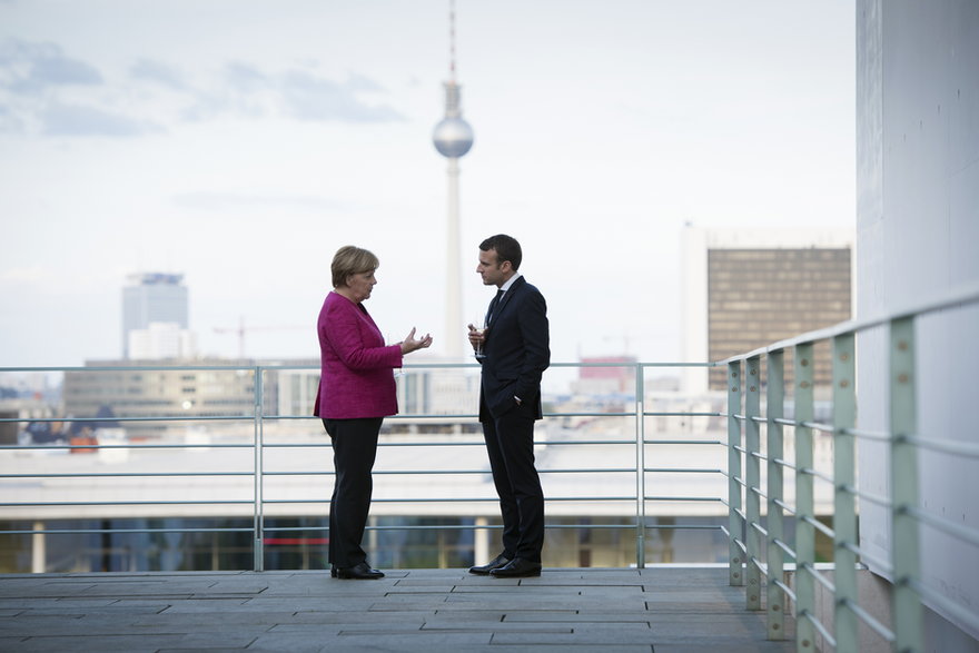 Angela Merkel i Emmanuel Macron. Berlin, maj 2017 r.