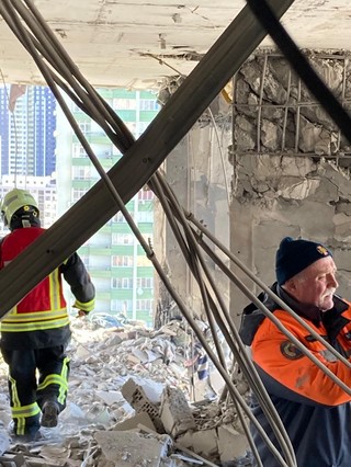 Apartamentowiec Lobanovsky w Kijowie. W ten budynek uderzył rosyjski pocisk [Galeria]