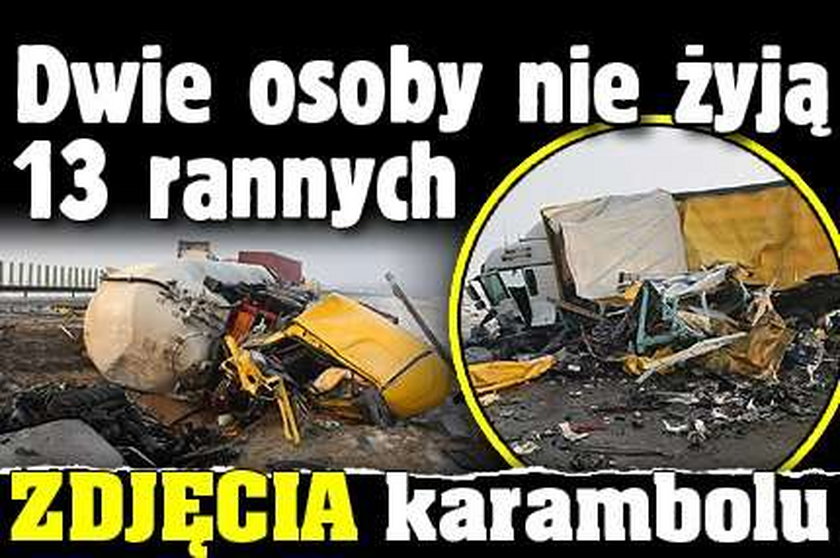 Dwie osoby nie żyją. 13 rannych. ZDJĘCIA karambolu pod Kątami Wrocławskimi