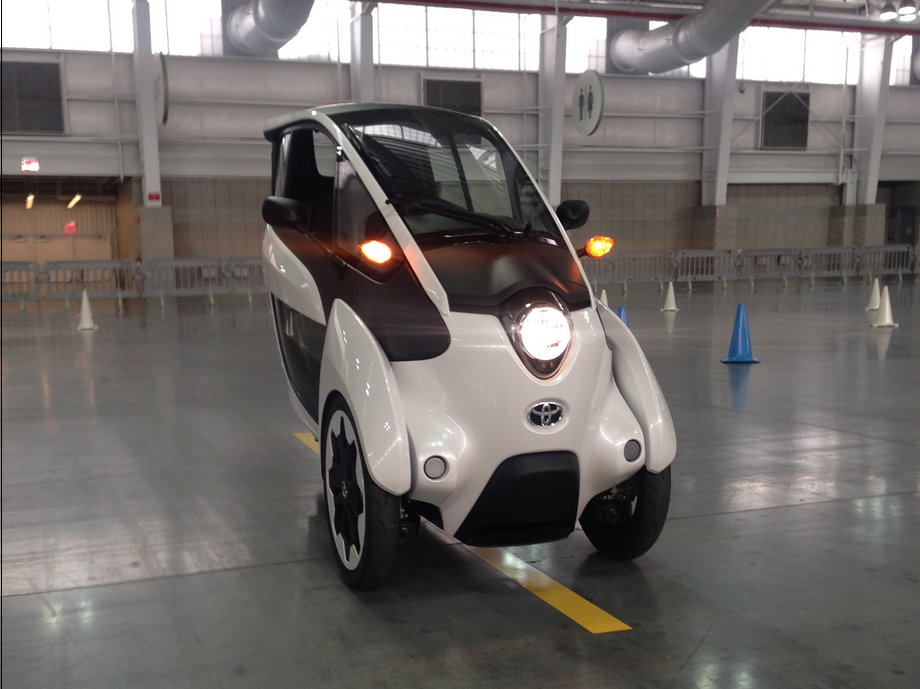 With a single headlight, the three-wheeled, electric i-Road looks unlike anything on the road today.