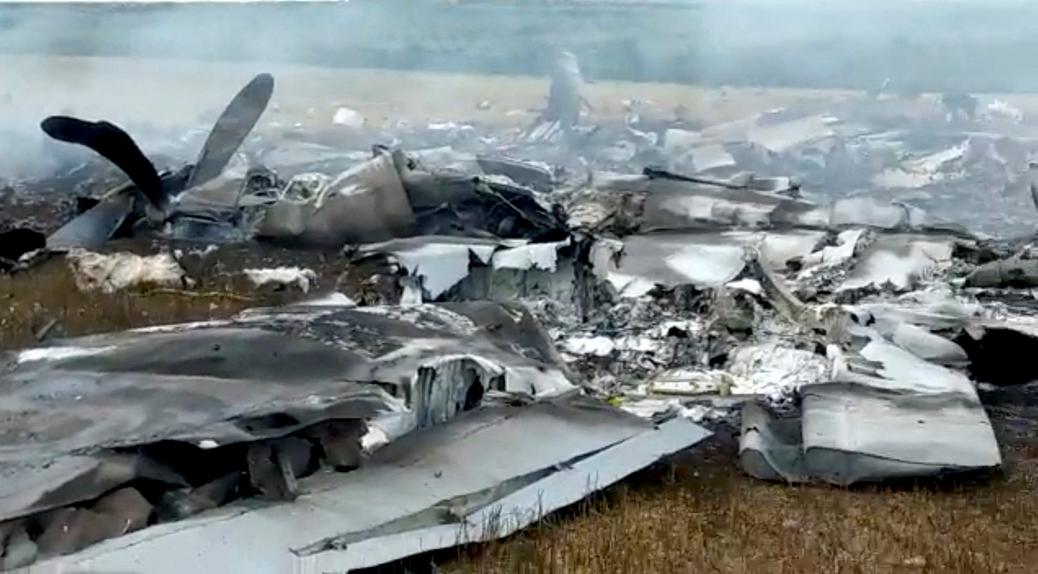 Rosyjski samolot zniszczony w Ukrainie