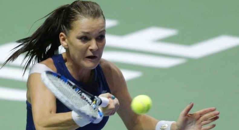 Tennis - BNP Paribas WTA Finals - Singapore Indoor Stadium, Singapore Sports Hub - 1/11/15 Poland's Agnieszka Radwanska in action during the final. Reuters / Jeremy Lee