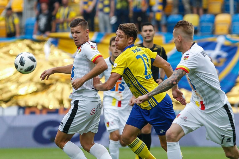 Pilka nozna. Ekstraklasa. Arka Gdynia - Jagiellonia Bialystok. 29.07.2018