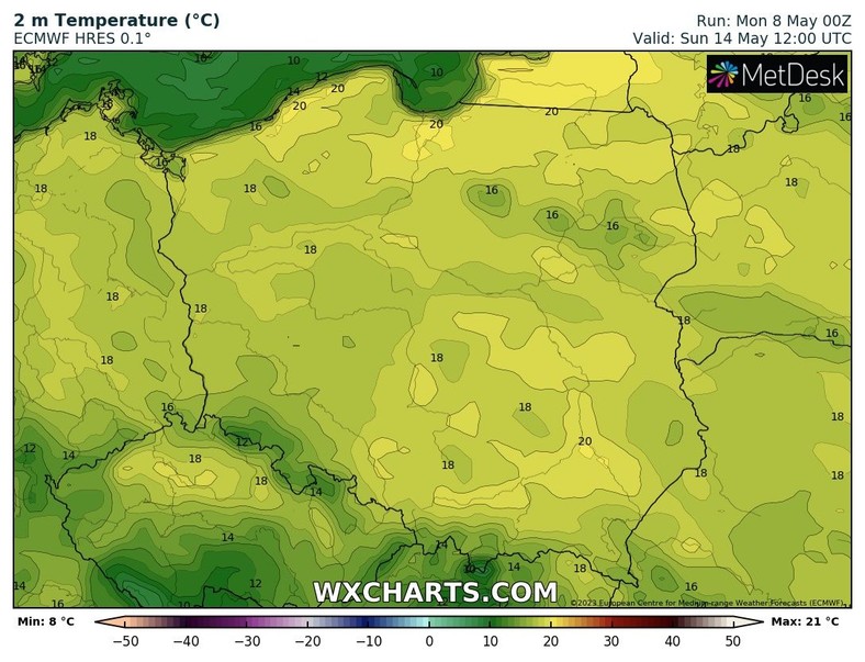 Cały czas będzie jednak przyjemnie ciepło, w wielu regionach ok. 20 st. C.