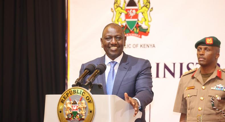 President William Ruto and Chief Justice Martha Koome at the launch of the Administration of Justice in Kenya Annual report 2021/2022 