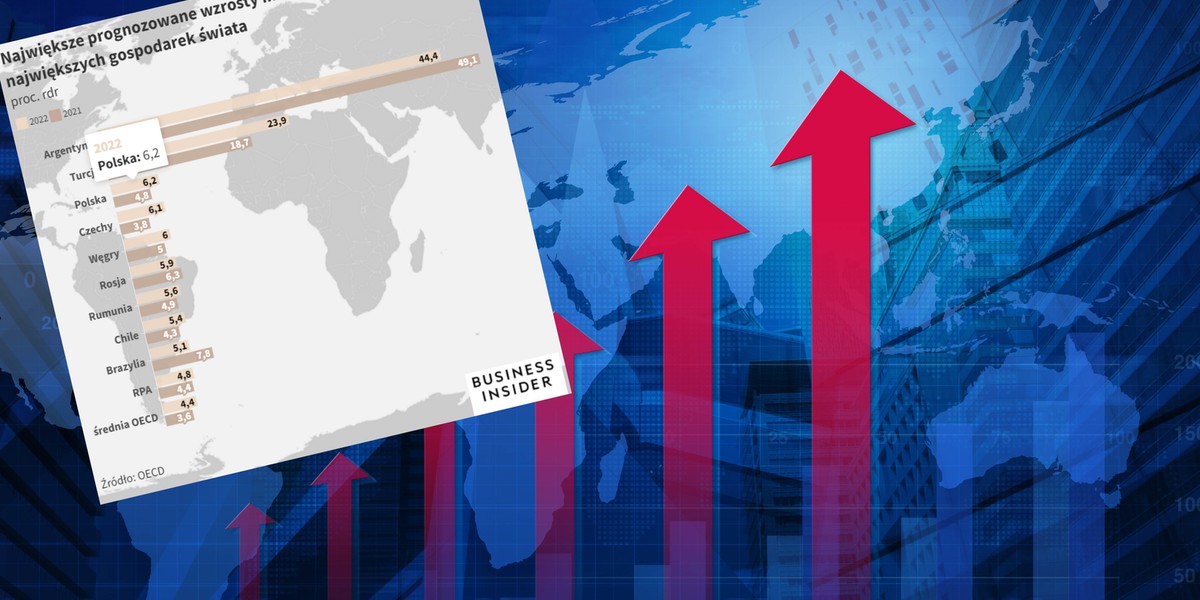 Według prognoz OECD inflacja w Polsce ma być w przyszłym roku trzecią najwyższą na świecie.