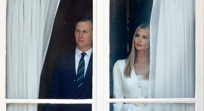 Former White House advisors Jared Kushner and Ivanka Trump.