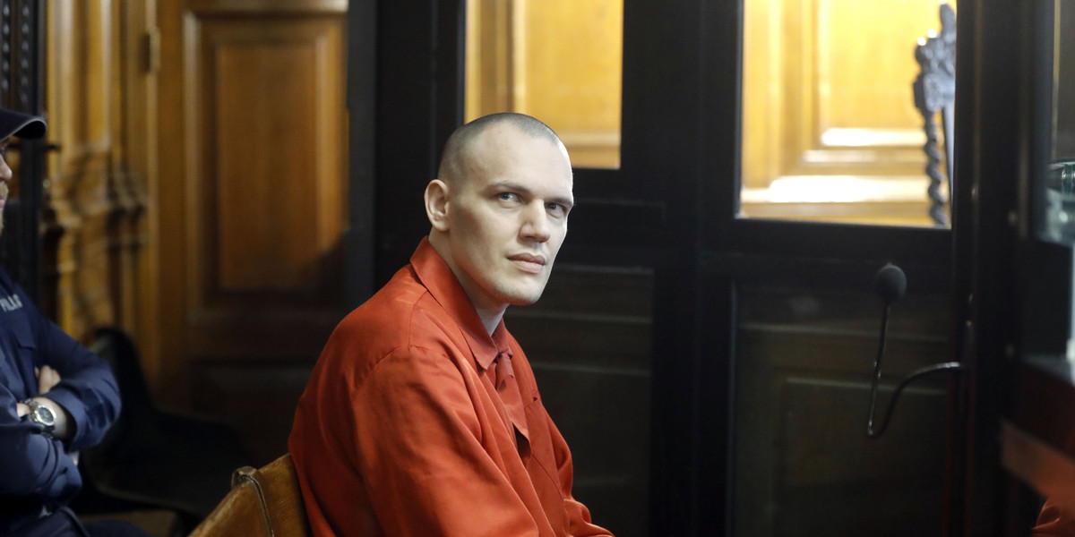 Stefan Wilmont w czasie procesu w sprawie zabójstwa prezydenta Pawła Adamowicza.