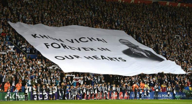 Leicester fans observed a minute's silence to remember the victims of the helicopter crash