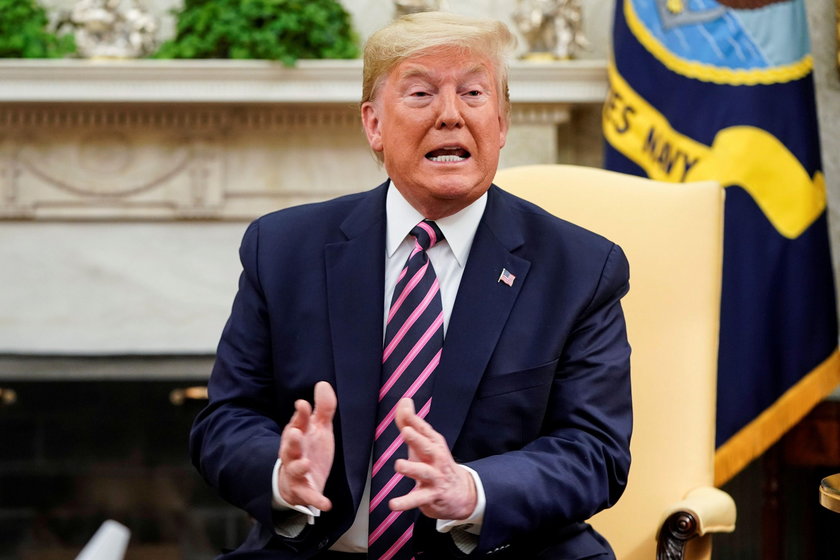 U.S. President Trump speaks with Congressional Republicans at the White House in Washington