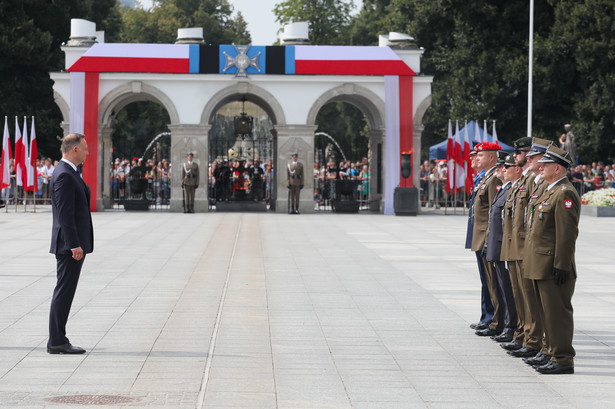 Warszawa, 15.08.2022. Prezydent RP Andrzej Duda wręcza nominacje generalskie