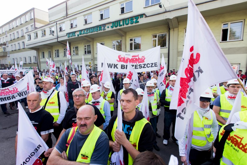 Protest przeciwko likwidacji KWK Kazimierz-Juliusz