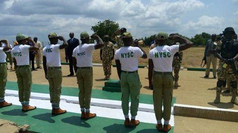 NYSC Corps members on parade (BBC)