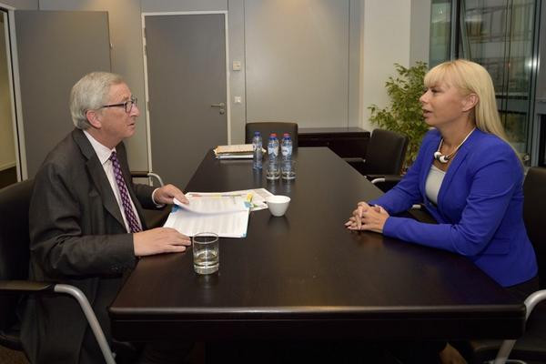 Elżbieta Bieńkowska i Jean-Claude Juncker