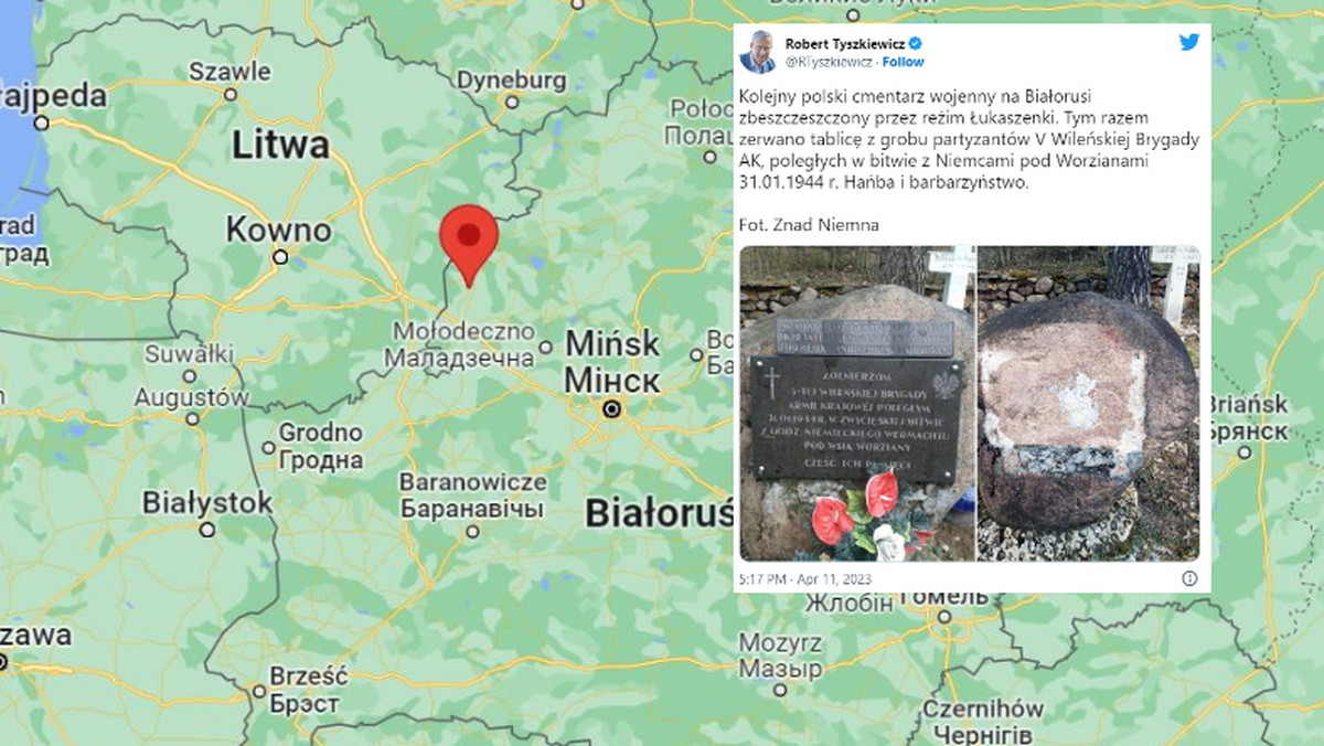 Na Białorusi skradziono tablicę poświęconą żołnierzom AK