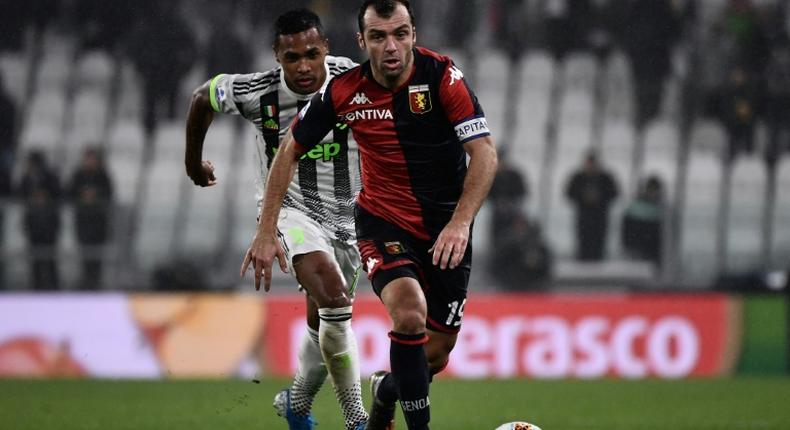 Goran Pandev, pictured here playing against Juventus, set Genoa on the way to a big win over SPAL
