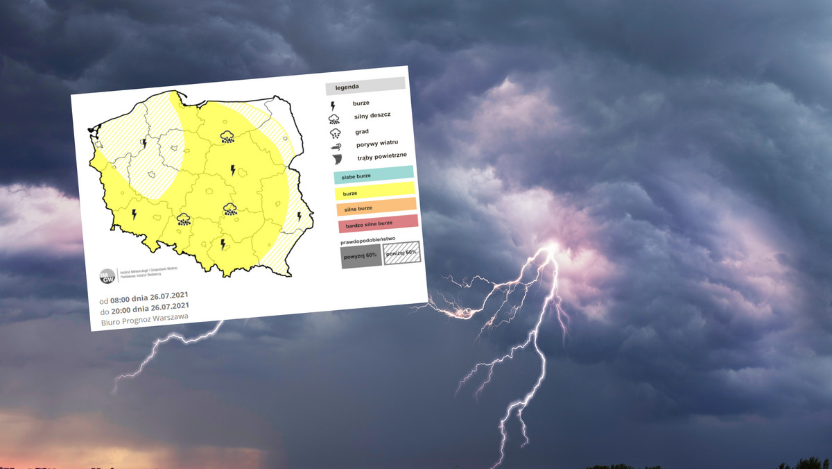 Prognoza pogody na poniedziałek, 26 lipca. Wysoka temperatura i burze