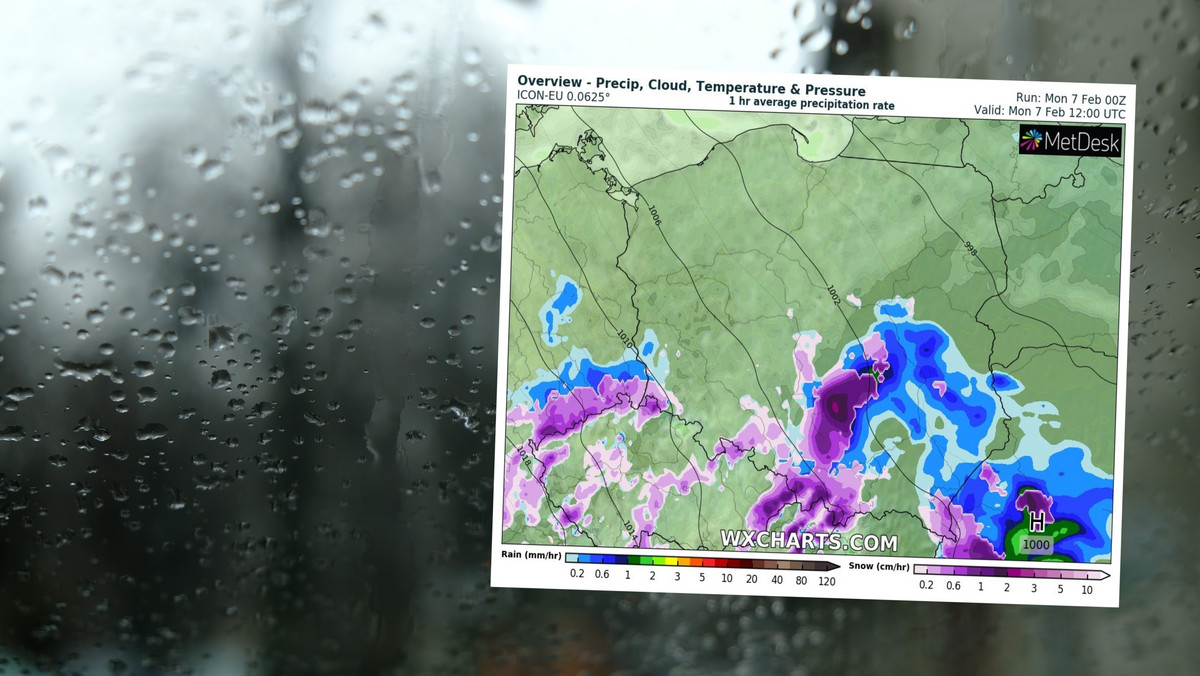 Prognoza pogody na poniedziałek, 7 lutego. Możliwe burze!