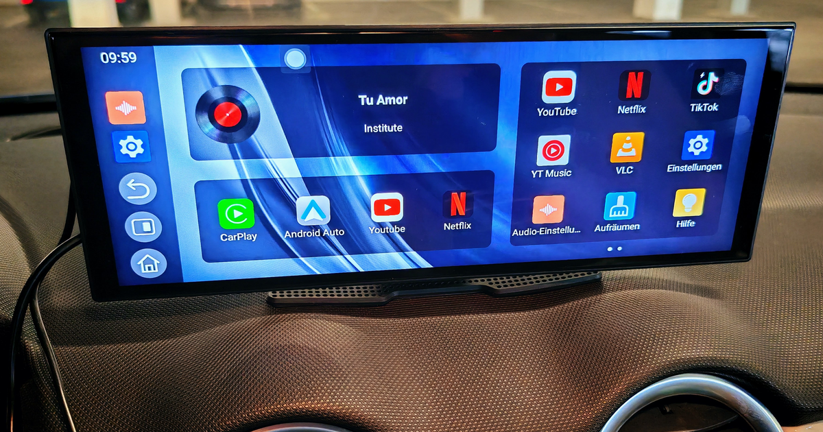 Écran Voiture OTTOCAST ScreenFlow 11,4" | CarPlay & Android Auto Sans Fil, Android 13, YouTube/Netflix | Caméra Recul 1080p