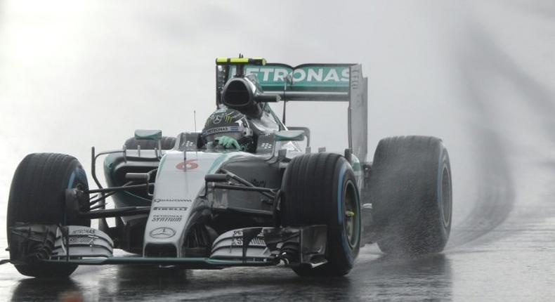 Nico Rosberg drives his Mercedes in a practice session for the 2015 Russian Formula One Grand Prix at Sochi