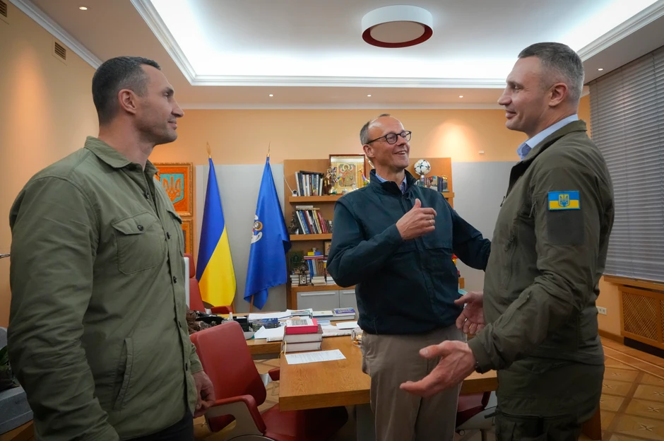 Fridrih Merc sa Vitalijem i Vladimirom Kličom