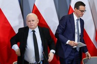 Prezes PiS Jarosław Kaczyński i Mateusz Morawiecki