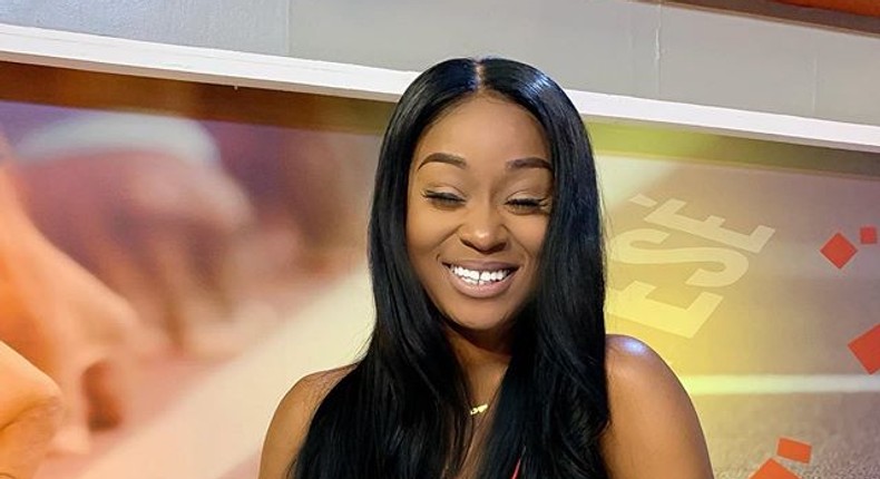 Ghanaian actress, Efia Odo looks stunning in her jumpsuit and long hair.