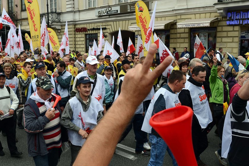 Protesty związkowców