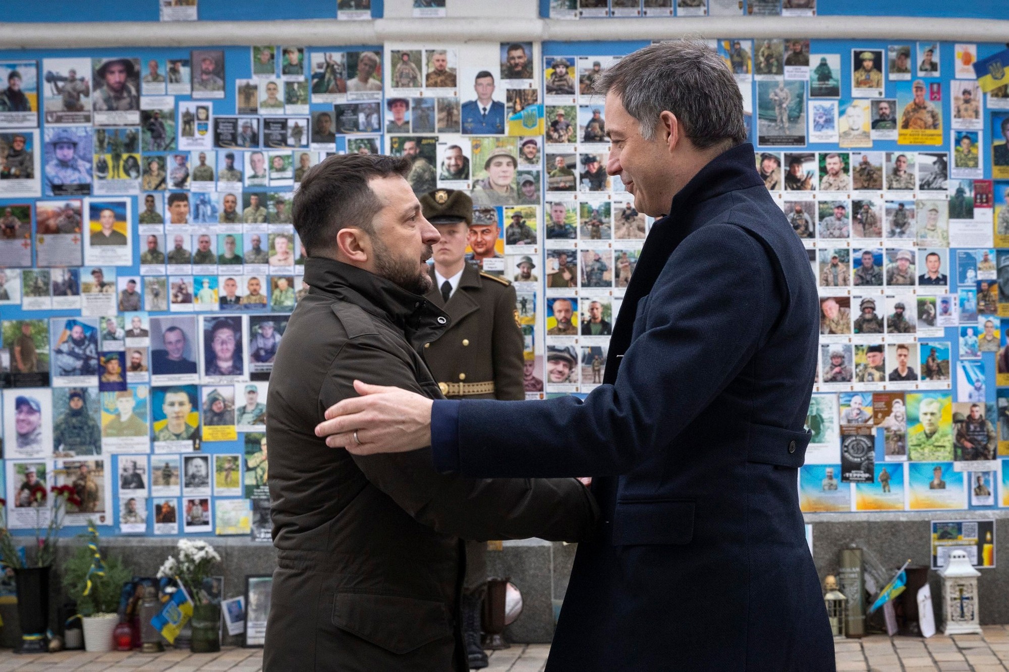 Ukrajinský prezident Volodymyr Zelenskyj a belgický premiér Alexander De Croo.