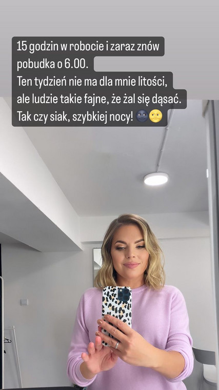 InstaStory z profilu Aleksandry Kwaśniewskiej