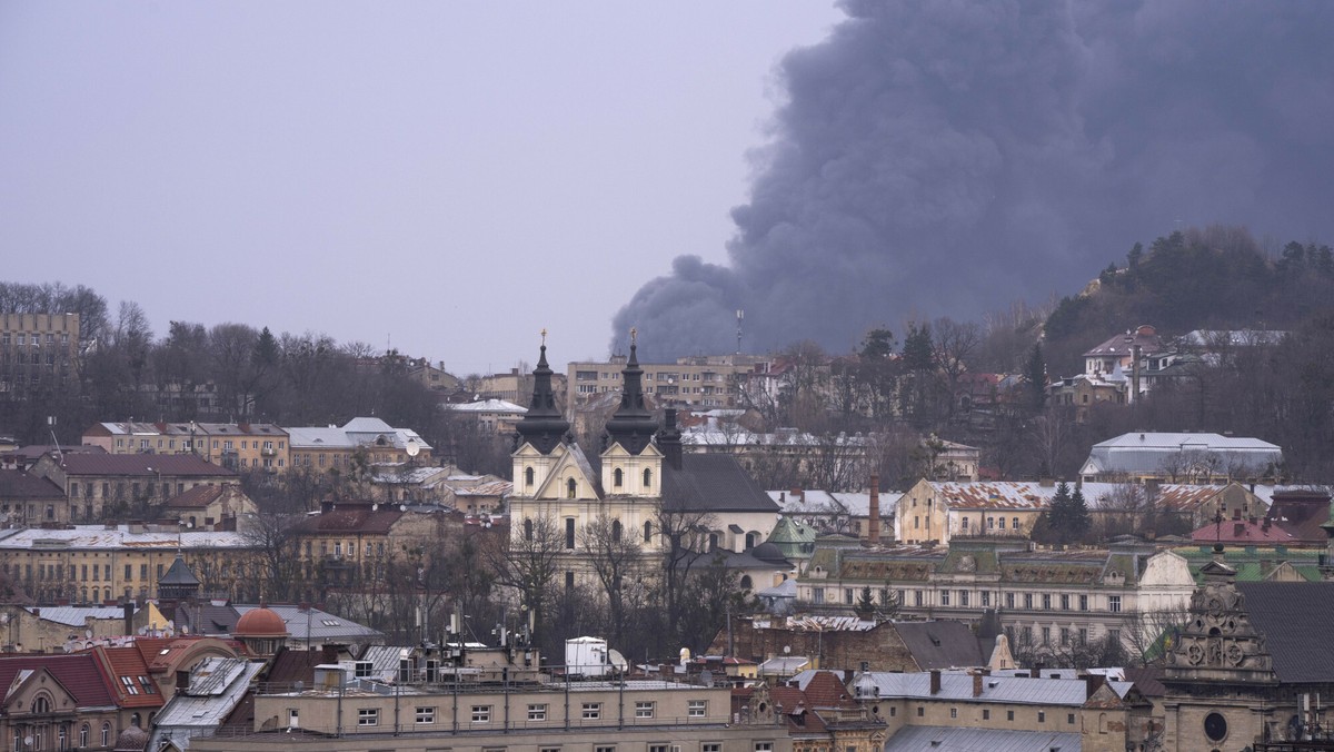 Wojna Rosja-Ukraina. Na północną część Lwowa spadły bomby