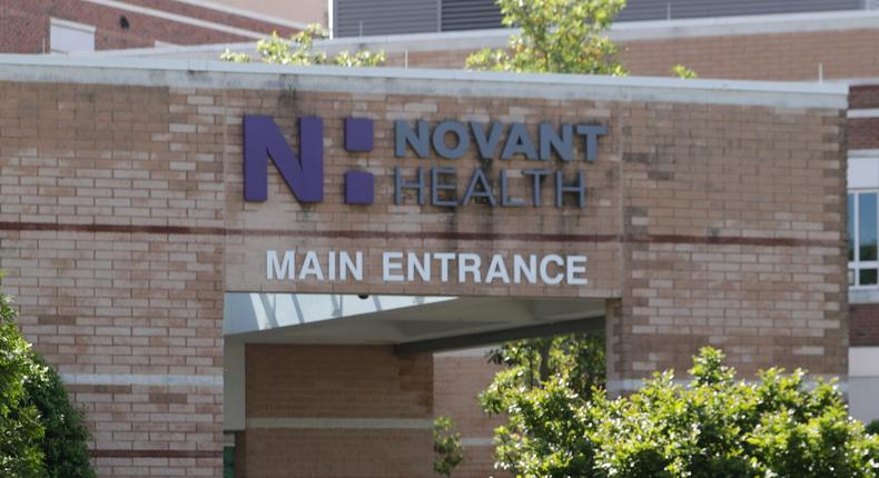 The logo of Novant Health, where David Duvall worked.
