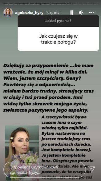 Agnieszka Hyży o połogu