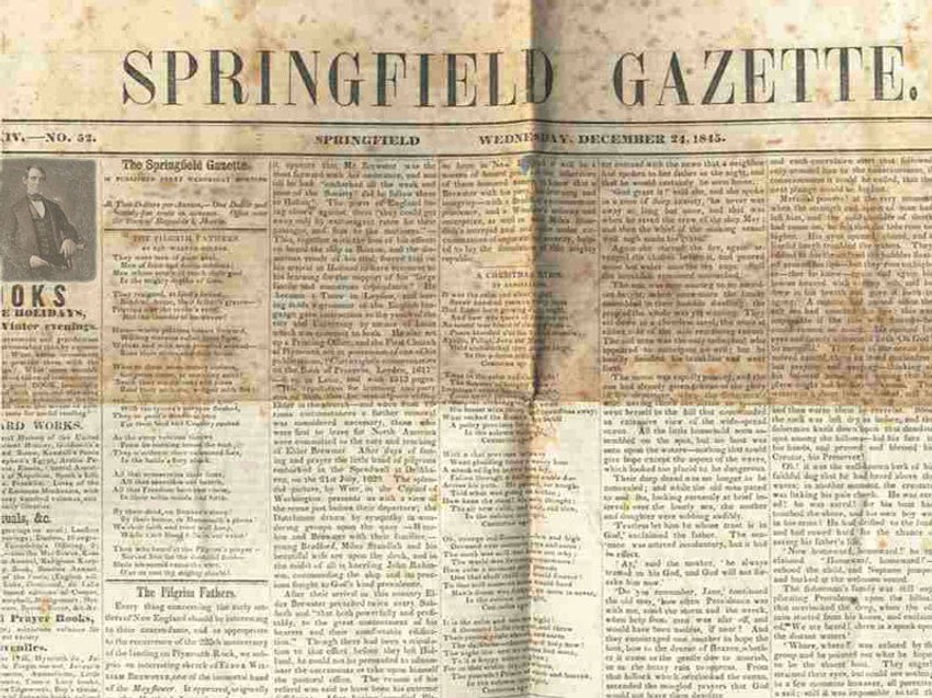 Fejsbuk 19. veka: Naslovna strana Linkolnovog lista "Springfield gazette"