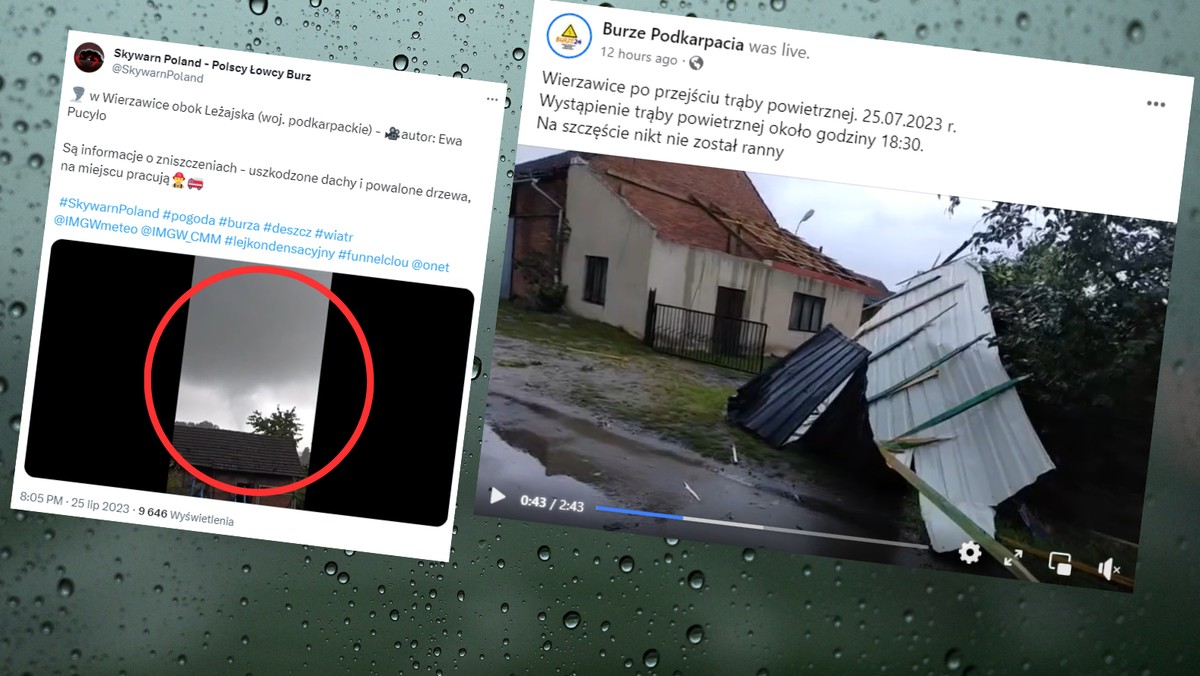 Trąba powietrzna na Podkarpaciu. Straty są duże [WIDEO]