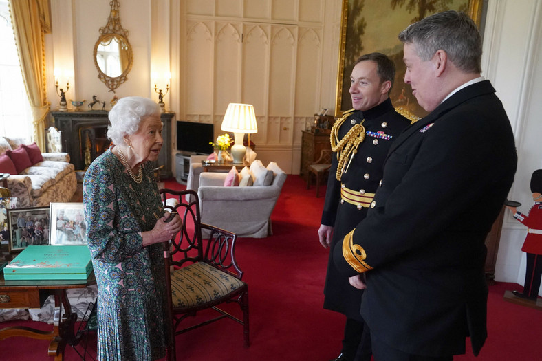 Elżbieta II podczas spotkania w Zamku Windsor