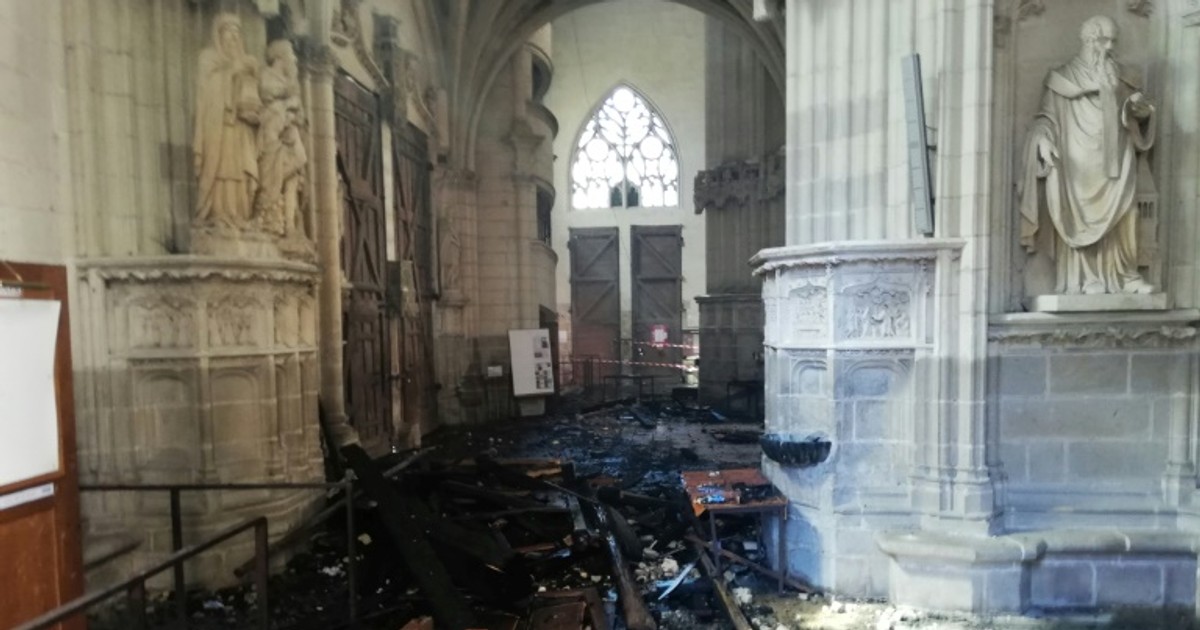 Man questioned in arson probe into French cathedral fire [ARTICLE]