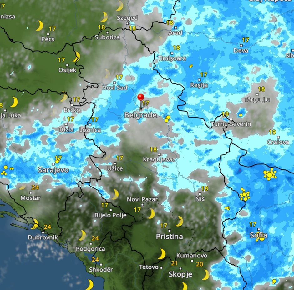 Olujni oblak 21h polako izlazi iz Srbije