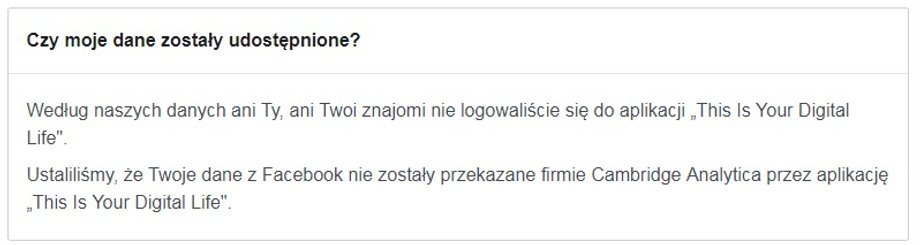 Zdecydowana większość użytkowników powinna zobaczyć taki komunikat