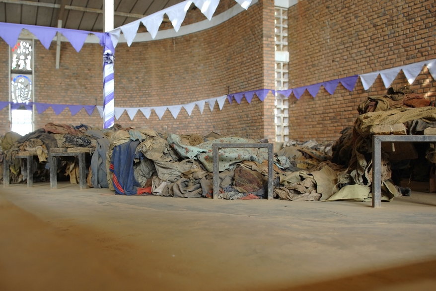 Ubrania ofiar ludobójstwa, Nyamata, Ruanda