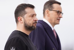 Wołodymyr Zełenski i Mateusz Morawiecki