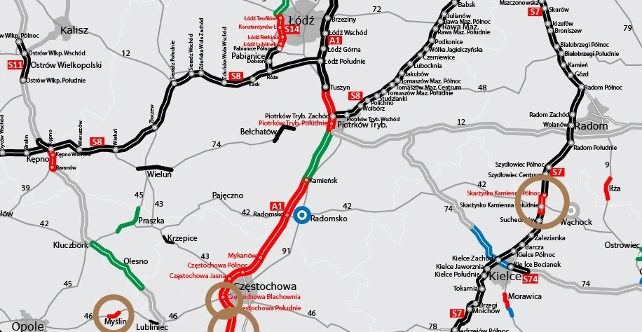 Budowa autostrady A1 Częstochowa - Piotrków Trybunalski / Tuszyn