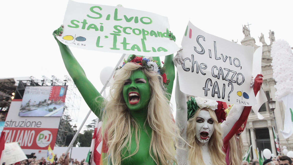 Natychmiastowej dymisji premiera Włoch Silvio Berlusconiego domagali się w Rzymie uczestnicy demonstracji zorganizowanej przez największą siłę centrolewicowej opozycji - Partię Demokratyczną.