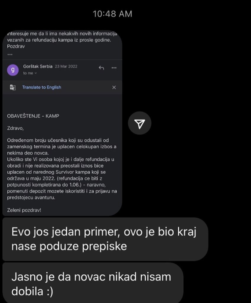 prepiske sa "Gorštak" organizacijom